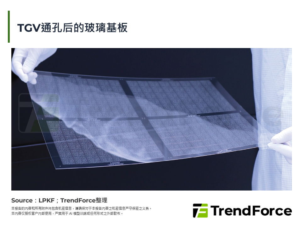 TGV通孔后的玻璃基板