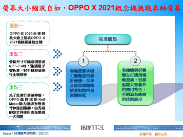 萤幕大小缩放自如，OPPO X 2021概念机挑战卷轴萤幕