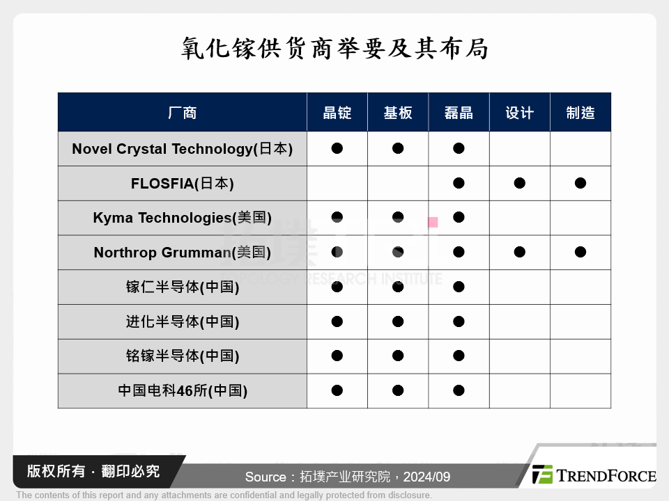 氧化镓供应商举要及其布局